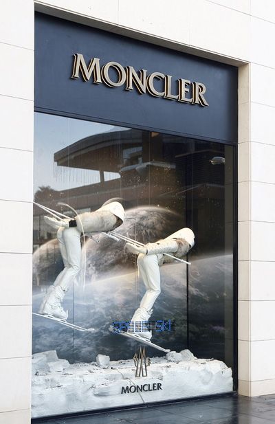 Moncler boutique winter window display