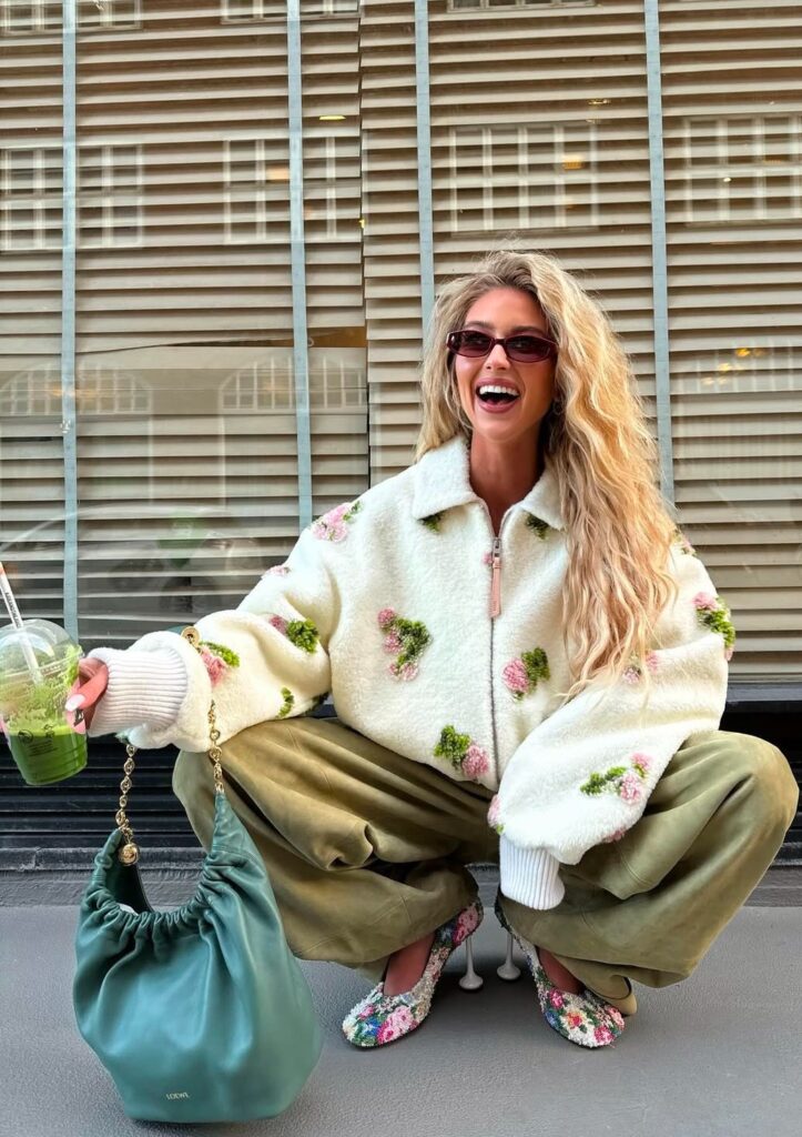 statement jacket, floral jacket, loewe, street style