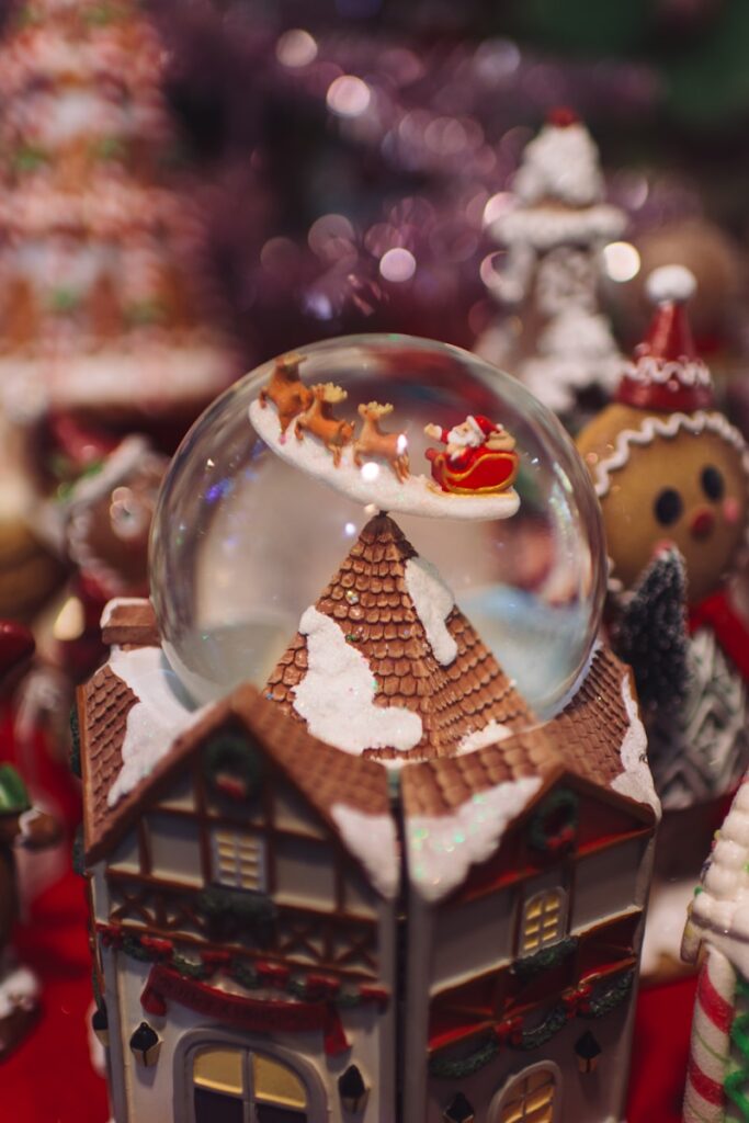brown and white house miniature, Christmas at home